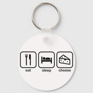 Eat Sleep Cheese Sleutelhanger