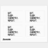 Eat Sleep Chemistry Repeat | Funny Science Rechthoekige Sticker (Vel)