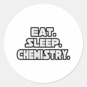 Eat Sleep Chemstry Ronde Sticker