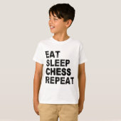Eat Sleep Chess Herhalen T-shirt (Voorkant volledig)