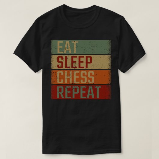 Eat Sleep Chess Herhalen T-shirt (Design voorkant)