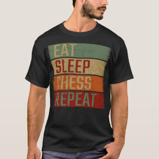 Eat Sleep Chess Herhalen T-shirt