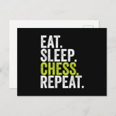 Eat Sleep Chess Repo Player Board Kinder Boy Game Aankondigingskaart (Voorkant / Achterkant)