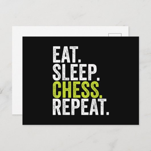 Eat Sleep Chess Repo Player Board Kinder Boy Game Aankondigingskaart (Voorkant / Achterkant)