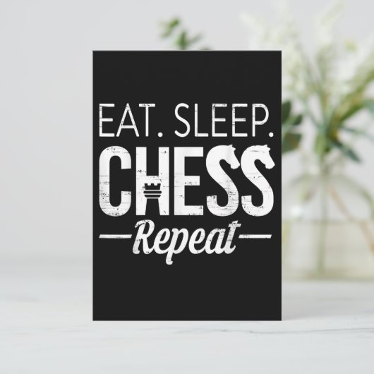 Eat Sleep Chess Repo Player Board Kinder Boy Game Informatiekaartje (Staand voorkant)
