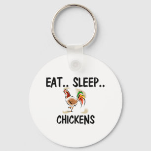 Eat Sleep CHICKENS Sleutelhanger