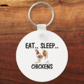 Eat Sleep CHICKENS Sleutelhanger (Voorkant)