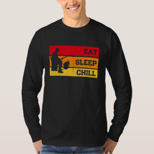 Eat Sleep Chill Herhaal Ice Vist Fisher Vist T-shirt