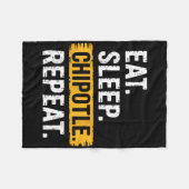 Eat Sleep Chipotle Herhaal  Grappig Chipotle L Fleece Deken (Voorkant (Horizontaal))