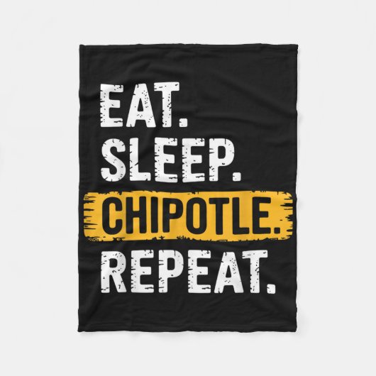 Eat Sleep Chipotle Herhaal  Grappig Chipotle L Fleece Deken (Voorkant)