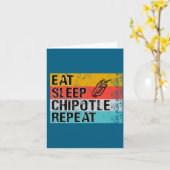 Eat Sleep Chitle Repeat Funny Chitle Vintage  Kaart (Gele Bloem)