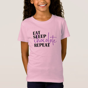 Eat Sleep Chocolate Herhalen T-shirt