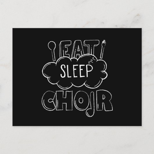 Eat Sleep Choir Singer Chorus Choral Music Gift Briefkaart (Voorkant)