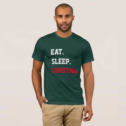 Eat Sleep Christmas T-shirt (Voorkant volledig)