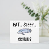 Eat Sleep CICHLIDS Briefkaart (Staand voorkant)
