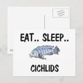 Eat Sleep CICHLIDS Briefkaart (Voorkant / Achterkant)