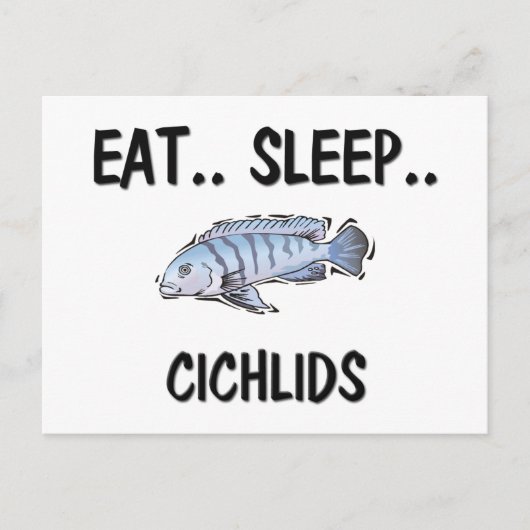 Eat Sleep CICHLIDS Briefkaart (Voorkant)