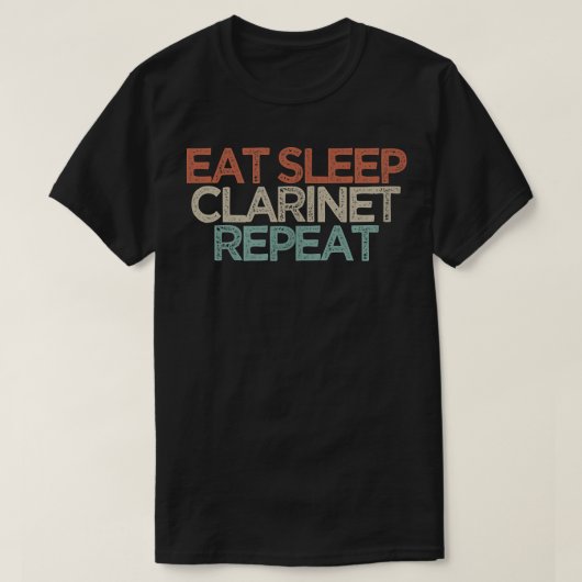  Eat Sleep Clarinet Herhaal Funny T-shirt (Design voorkant)