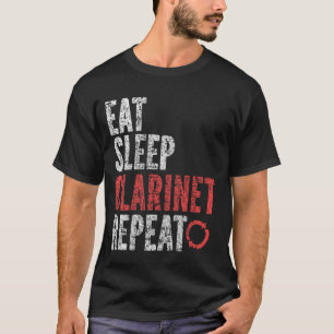 Eat Sleep Clarinet Herhalen T-shirt