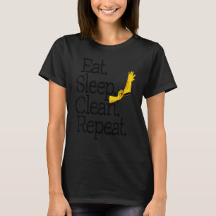 Eat Sleep Clean (Eat Slaap-reinigen) Herhaal het t T-shirt