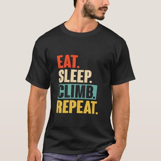 Eat Sleep climate repeb - Funny Retro  klim T-shirt (Voorkant)