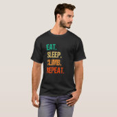 Eat Sleep Climb Repeat Rock Boulder Bouldering Roc T-shirt (Voorkant volledig)