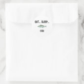 Eat Sleep COD Ronde Sticker (Tas)
