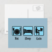 Eat Sleep Code Briefkaart (Voorkant / Achterkant)