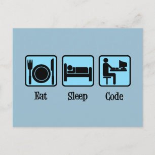Eat Sleep Code Briefkaart