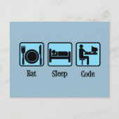 Eat Sleep Code Briefkaart (Voorkant)