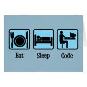 Eat Sleep Code Funny Computer Programmer Card (Voorkant Horizontaal)