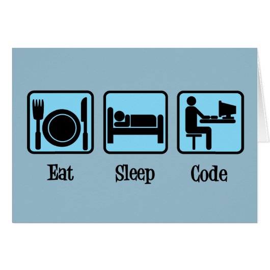 Eat Sleep Code Funny Computer Programmer Card (Voorkant Horizontaal)