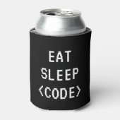 EAT SLEEP CODE grappig programmeren citaat koelbox Blikjeskoeler (Blikje Voorkant)
