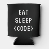 EAT SLEEP CODE grappig programmeren citaat koelbox Blikjeskoeler (Voorkant)