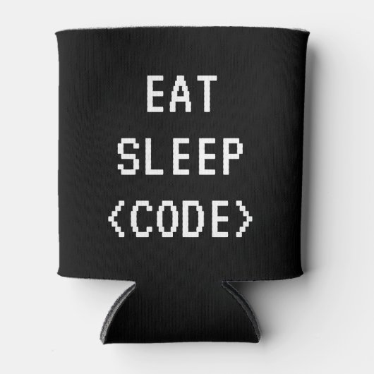 EAT SLEEP CODE grappig programmeren citaat koelbox Blikjeskoeler (Voorkant)