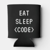 EAT SLEEP CODE grappig programmeren citaat koelbox Blikjeskoeler (Achterkant)
