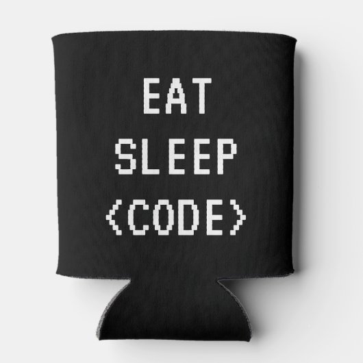EAT SLEEP CODE grappig programmeren citaat koelbox Blikjeskoeler (Achterkant)