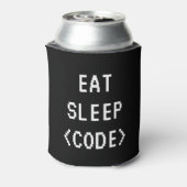 EAT SLEEP CODE grappig programmeren citaat koelbox Blikjeskoeler (Blikje Achterkant)