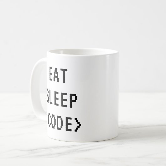 EAT SLEEP CODE Grappige offerte mok voor programme (Voorkant links)