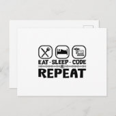 Eat Sleep Code Herhaal Cadeaucode voor medische co Briefkaart (Voorkant / Achterkant)