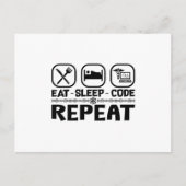 Eat Sleep Code Herhaal Cadeaucode voor medische co Briefkaart (Voorkant)