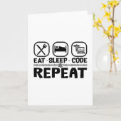 Eat Sleep Code Herhaal Cadeaucode voor medische co Kaart (Gele Bloem)