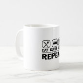 Eat Sleep Code Herhaal Cadeaucode voor medische co Koffiemok (Voorkant links)