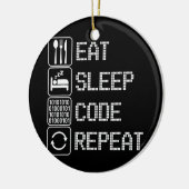 Eat Sleep Code Herhaal Coder Developer Computer Keramisch Ornament (Links)