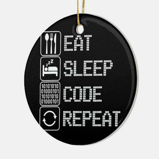 Eat Sleep Code Herhaal Coder Developer Computer Keramisch Ornament (Links)