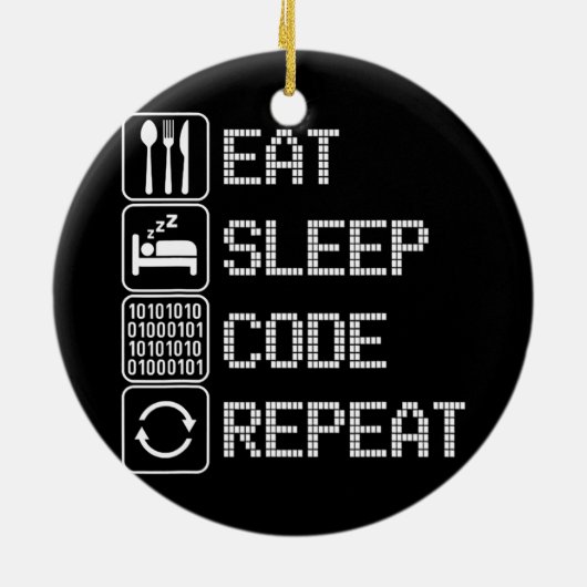 Eat Sleep Code Herhaal Coder Developer Computer Keramisch Ornament (Achterkant)