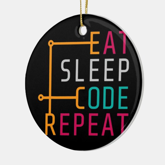 Eat Sleep Code Herhaal Coder Developer Computer Keramisch Ornament (Links)