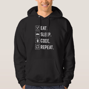 Eat Sleep Code Herhaal Coder Programmer De Softwar Hoodie