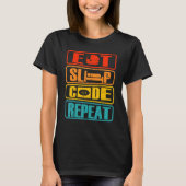 Eat Sleep Code Herhaal Computer Science Programmer T-shirt (Voorkant)