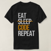 Eat Sleep Code Herhaal Funny Developer Gift T-shirt (Design voorkant)